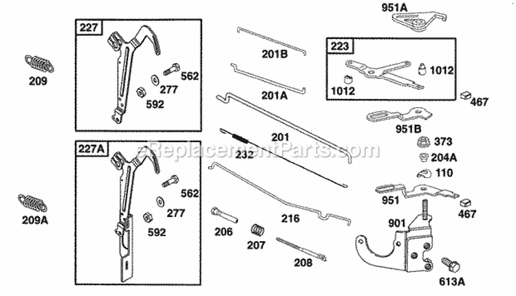 Page F Diagram and Parts List for 161432-0010-01  Briggs and Stratton Engine